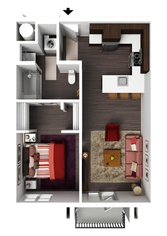 1 Bedroom ADA - Bennett - ADA Furnished
