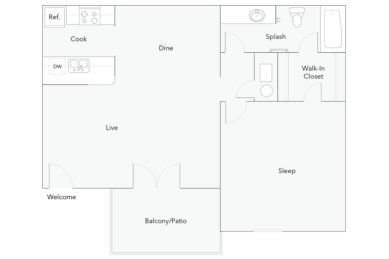 Arlington | 1-Bedroom Floorplan - Arlington