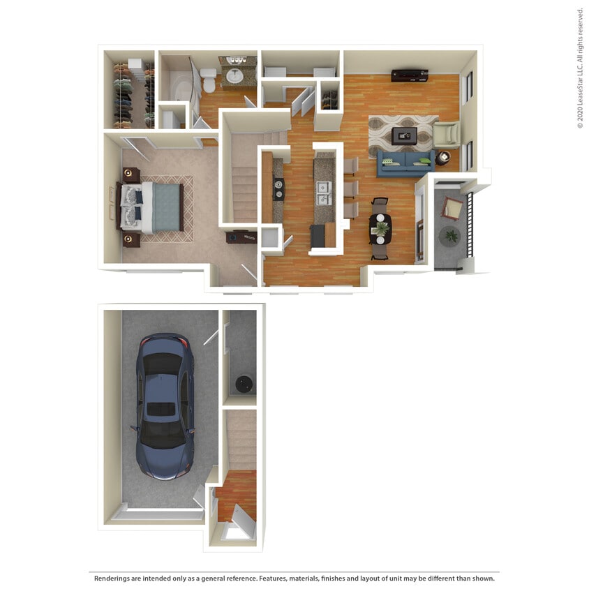 Floor Plan - 1 Bed 1 Bath 994 SqFt (850 Net)