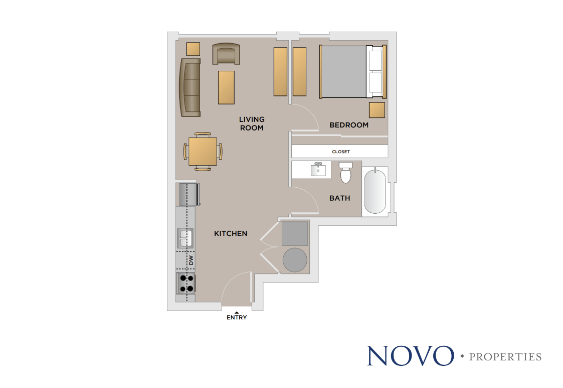 Floor Plan - 1Bedroom/1Bath IZ