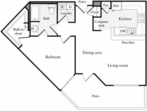 Floor Plan - 1 Bedroom E