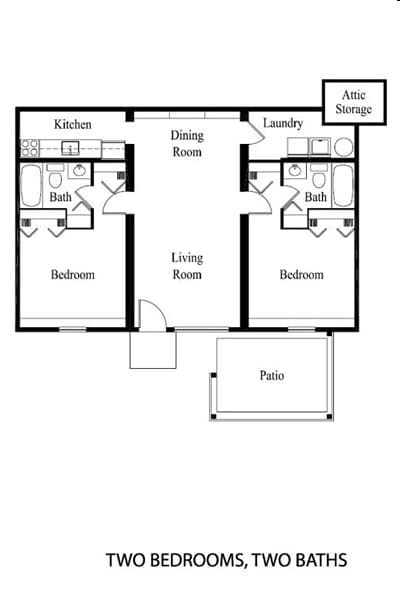 2BR/2BA - Two Bed Two Bath Standard
