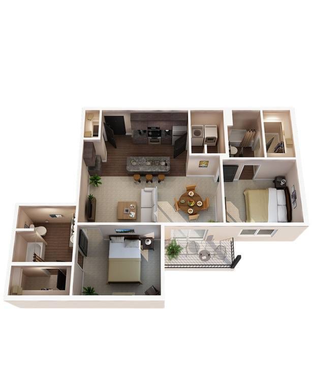 Floor Plan - 2 Bed 2 Bath X