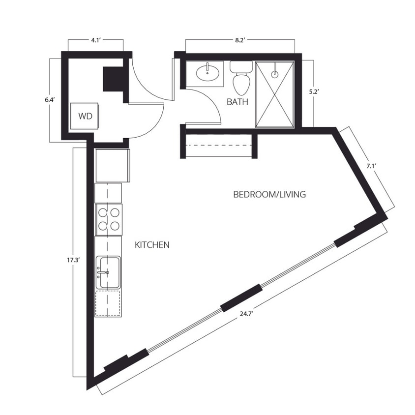 Studio | 1 Bath | 340-364 SQ FT - S12-WY