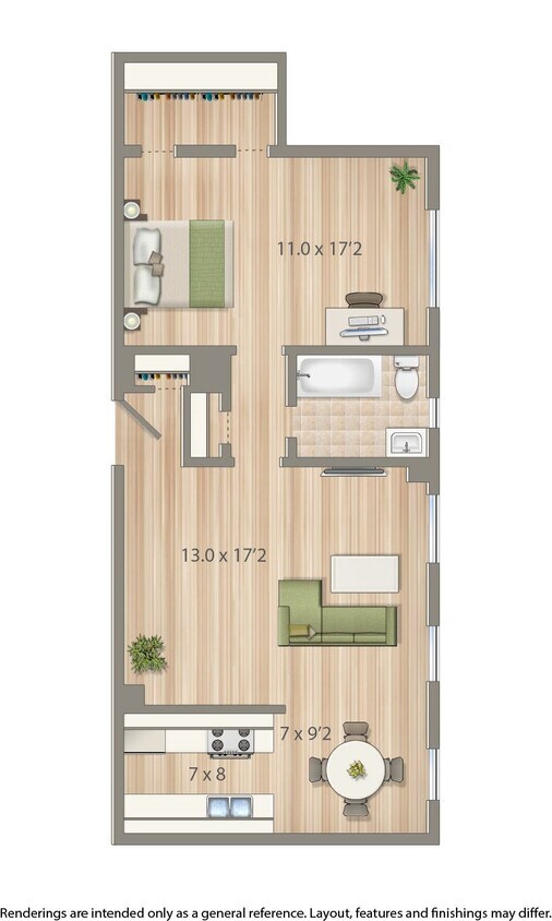 Floor Plan - 1 Bedroom A