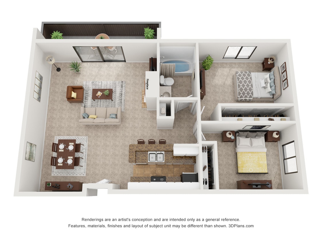 Floor Plan - 2x1r-DR