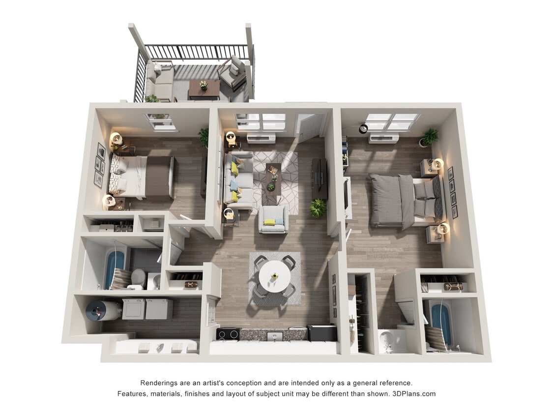 2 Bed 2 Bath - Two Bedroom Two Bath with Master Bedroom Apartment