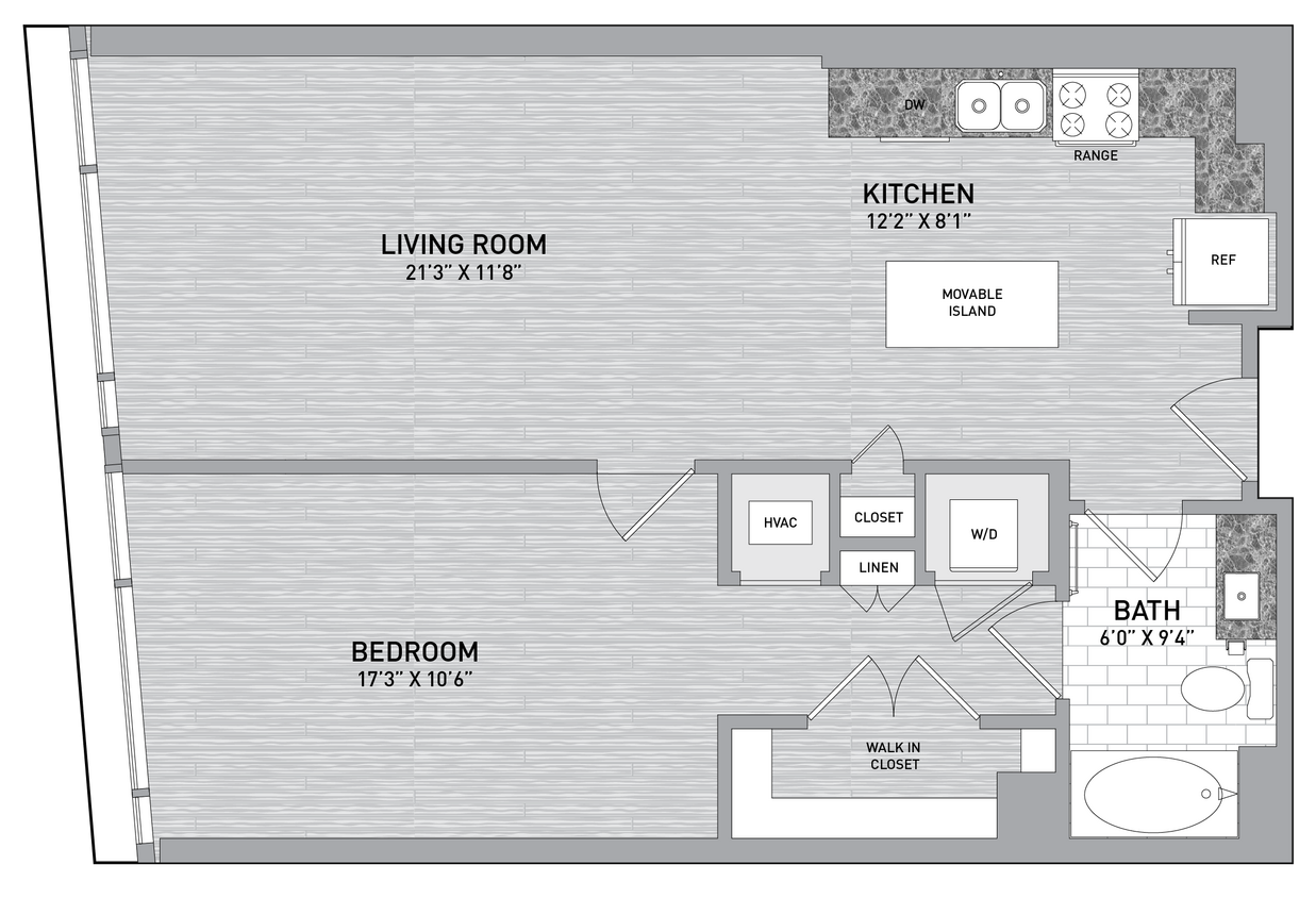 Floor Plan - 1022 P - 1 Bed 1 Bath-A4.2-P