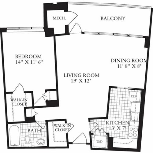 Floor Plan - 1 Bedroom I