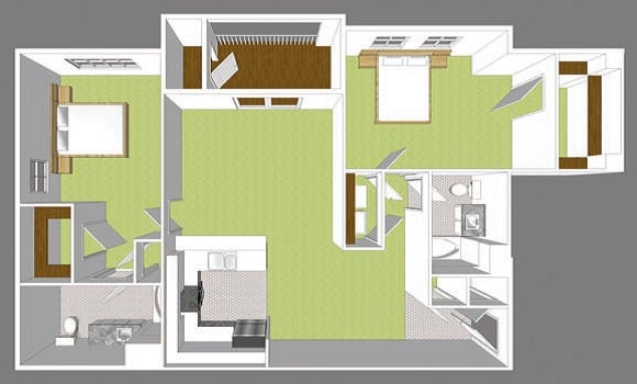 Floor Plan - Two Bedroom II Park Place