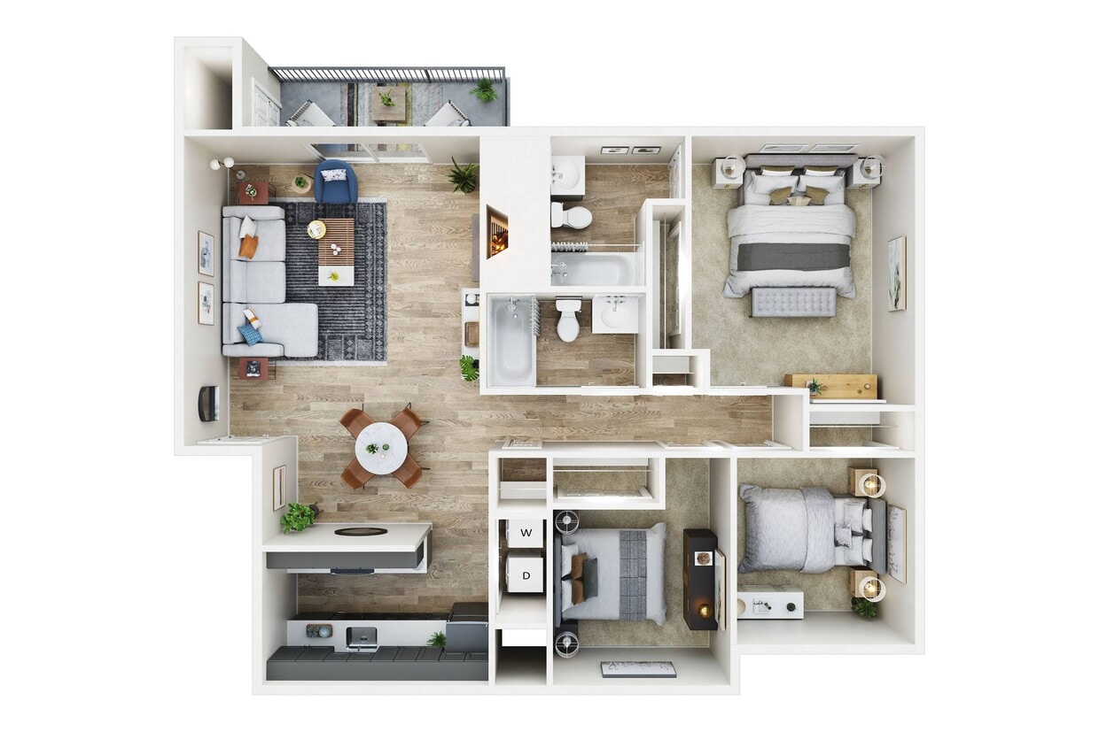 Floor Plan - 3 BDRM, 2 BTH C