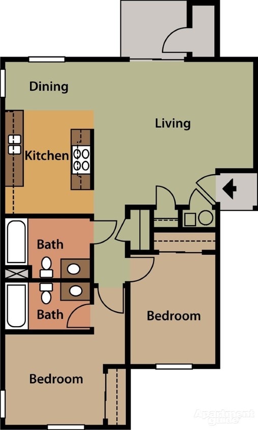 2BR/2BA - C - 2X2 970 DOWN