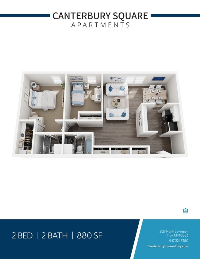 Floor Plan - 2 Bedroom 2 Bathroom