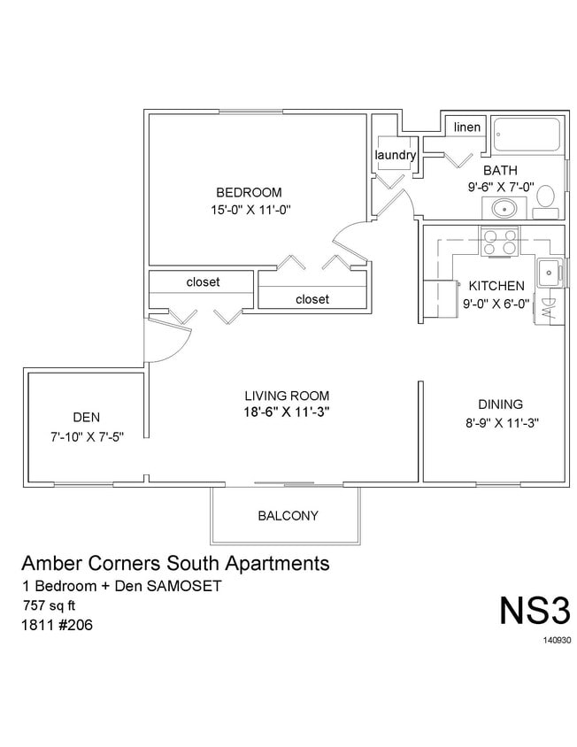 Floor Plan - 1 Bedroom