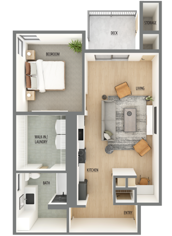 One bedroom, one bath - A1