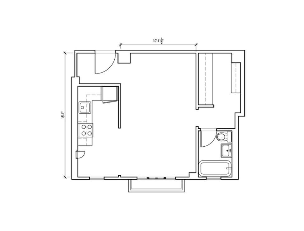 Floor Plan - Studio - South Facing