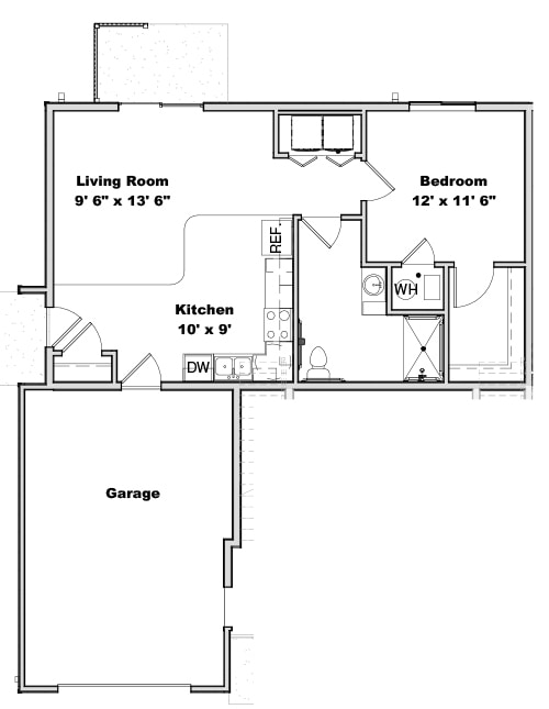 Floor Plan - 1 Bedroom 1 Bathroom