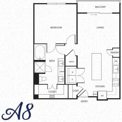 Floor Plan - One-Bedroom (A8)