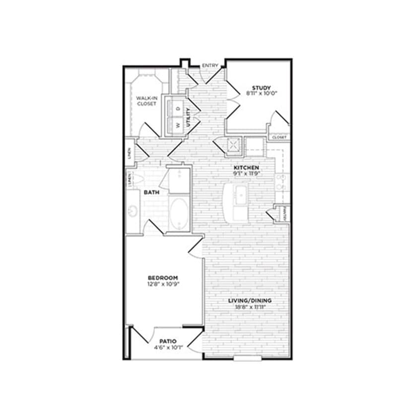 Floor Plan - A6B - One Bedroom