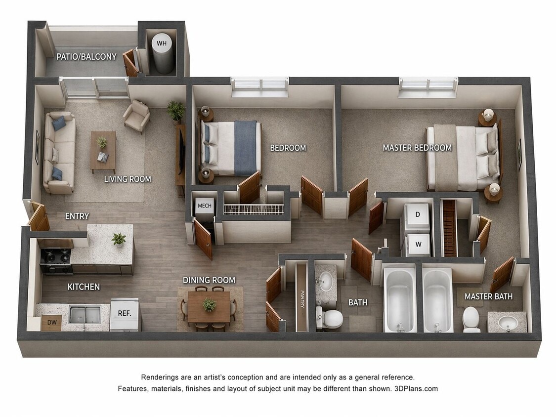 Floor Plan - 2 Bed | 2 Bath