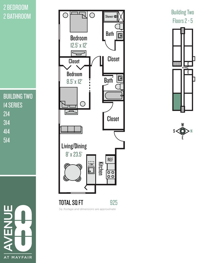 Floor Plan - 14 Series 2 Bedroom / 2 Bath