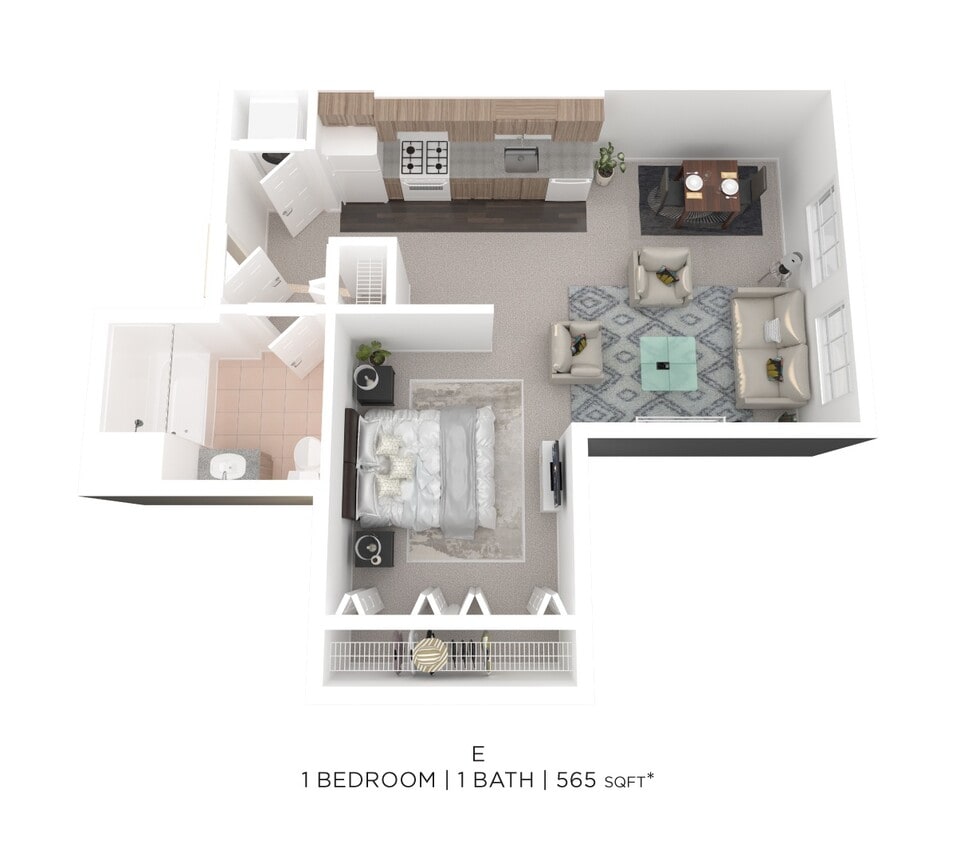 Floor Plan - One Bedroom