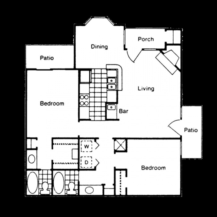 950 SF Floor Plan - B2
