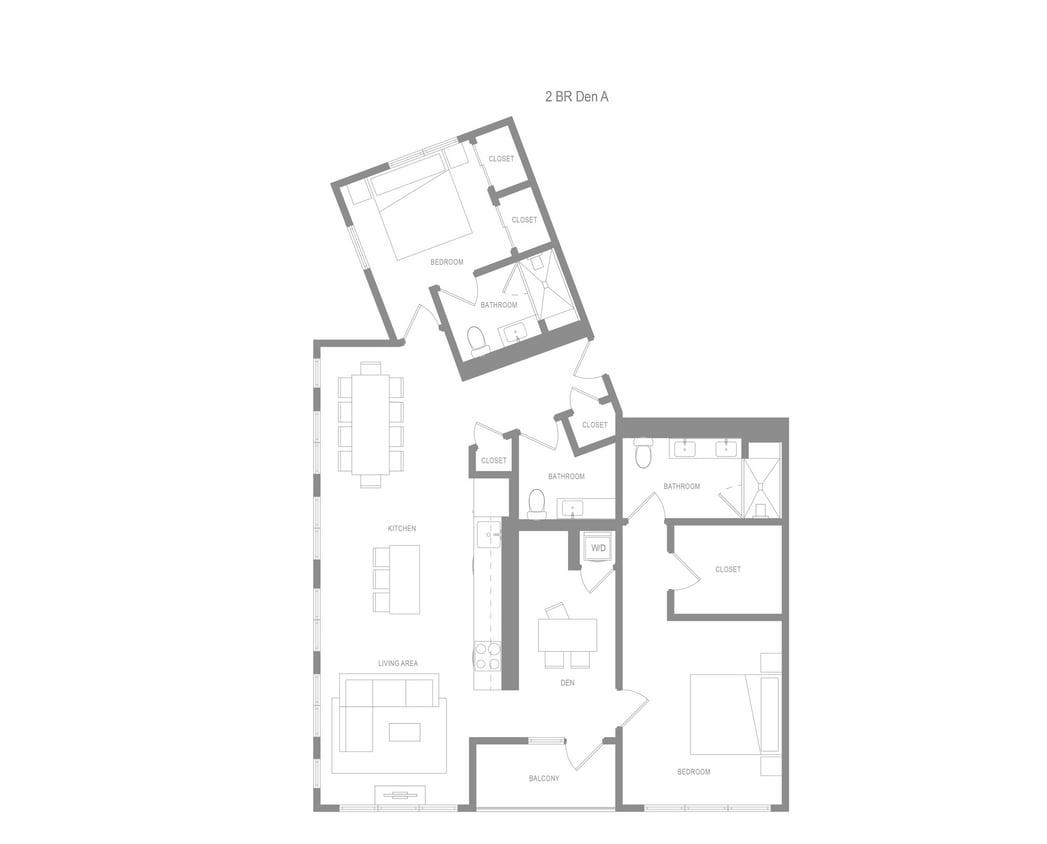 Floor Plan - Alta 2 Bedroom 2.5B Den A