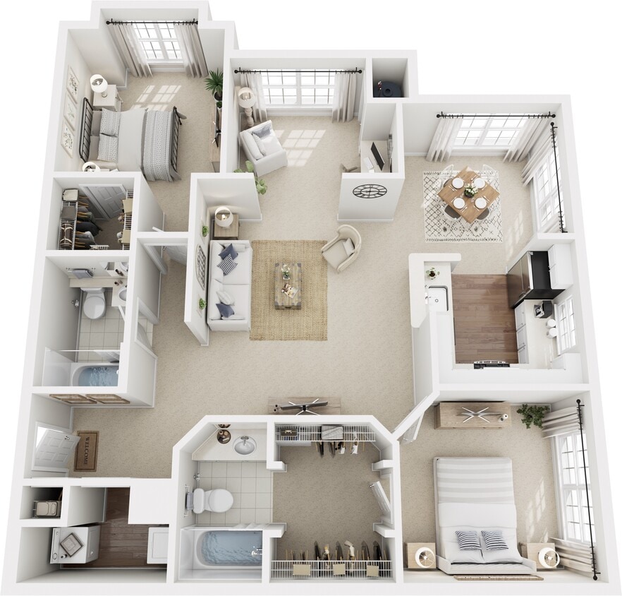 Floor Plan - B3: 2 Bed 2 Bath
