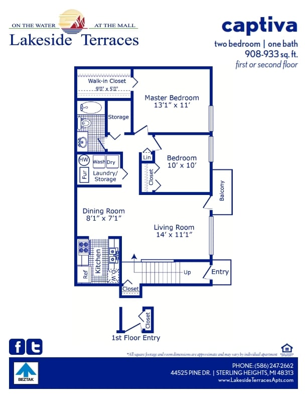 Floor Plan - Captiva Furnished