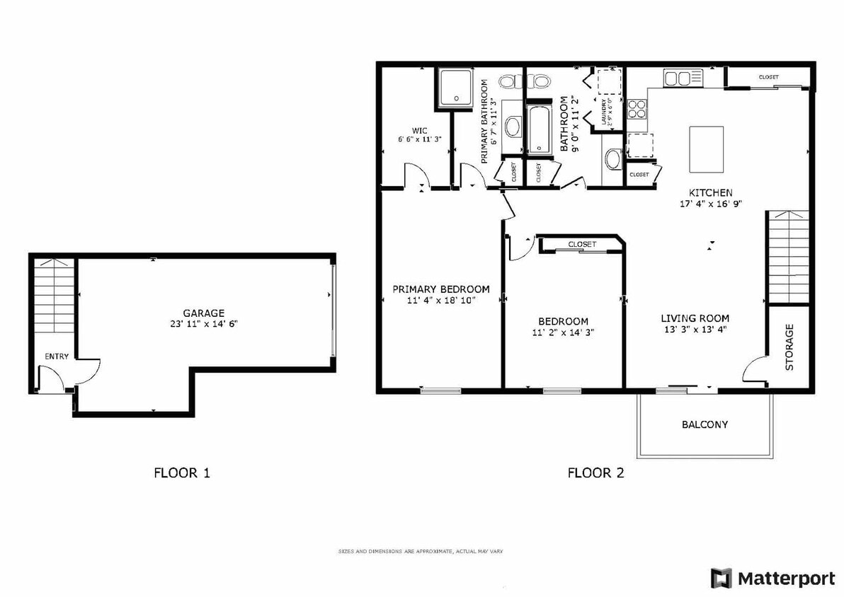 Floor Plan - CL13 - 2 Bed 2 Bath Corner 1 Stall Att Gar