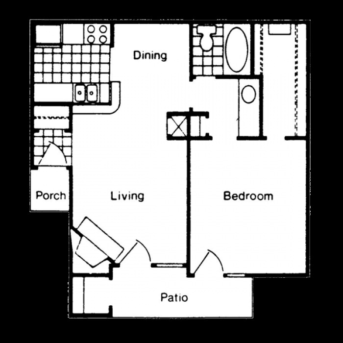 660 SF Floor Plan - A2