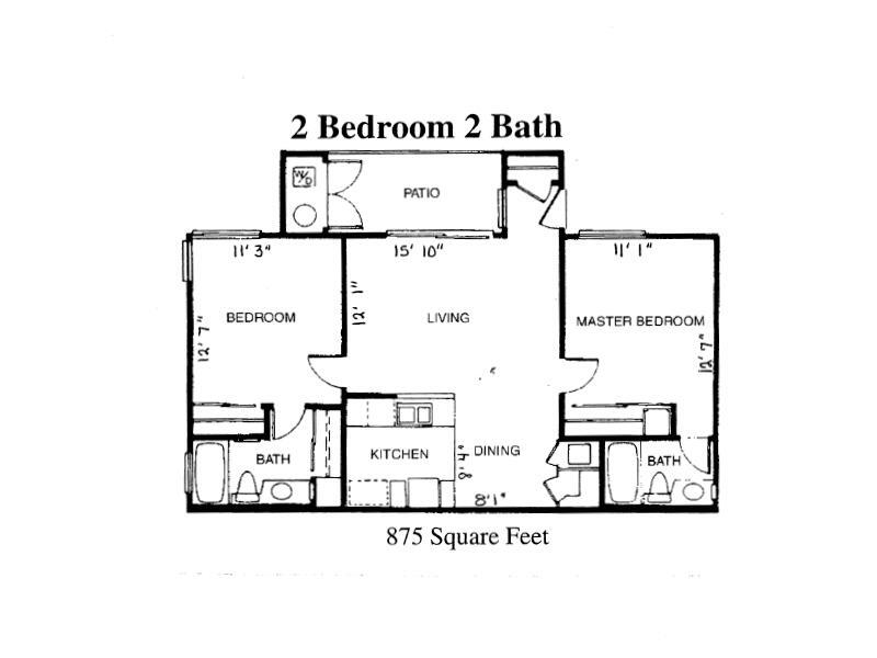 Floor Plan - 2 Bedroom 2 Bathroom
