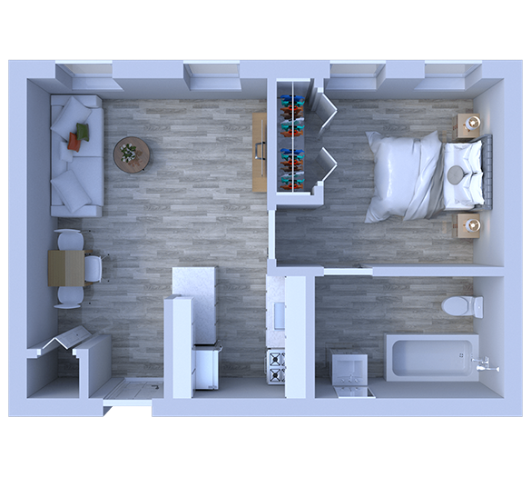Floor Plan - 1 Bedroom Floor Plan A4