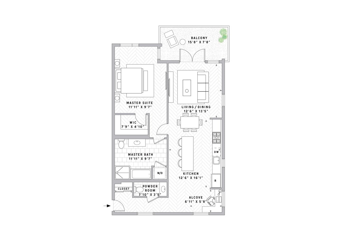 Floor Plan - A4 1 Bed