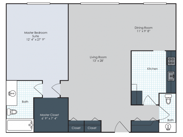 Floor Plan - Mid-Rise 1 Bedroom