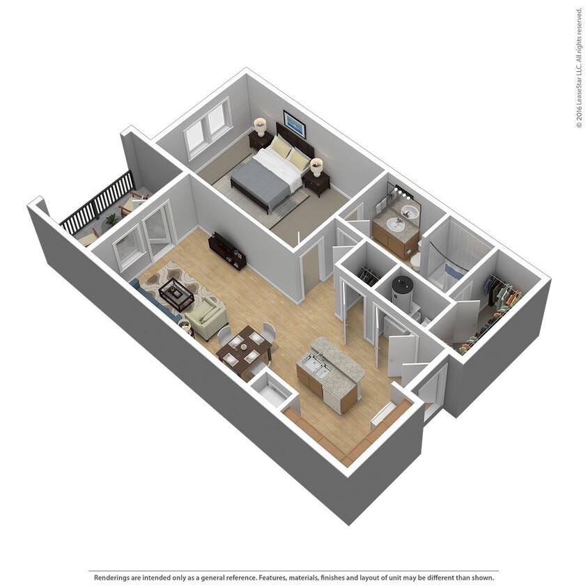 Floor Plan - 1 Bed 1 Bath 937 SqFt (840 Net)
