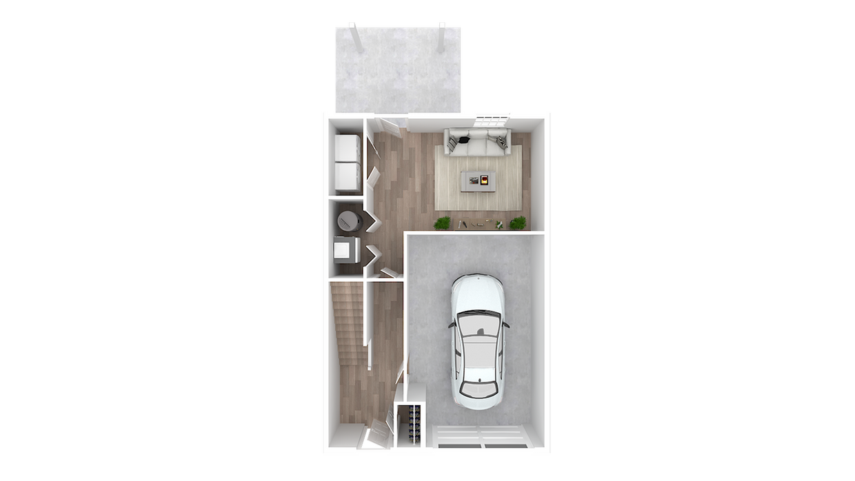 Explore the sleek design of this contemporary apartment featuring convenient access and a stylish living area. - 4 Bedroom Townhome 2.5 Bath Exterior