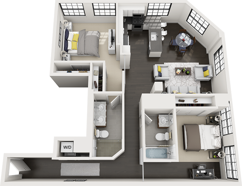 Floor Plan - 2 Bed/2 Bath-b20g