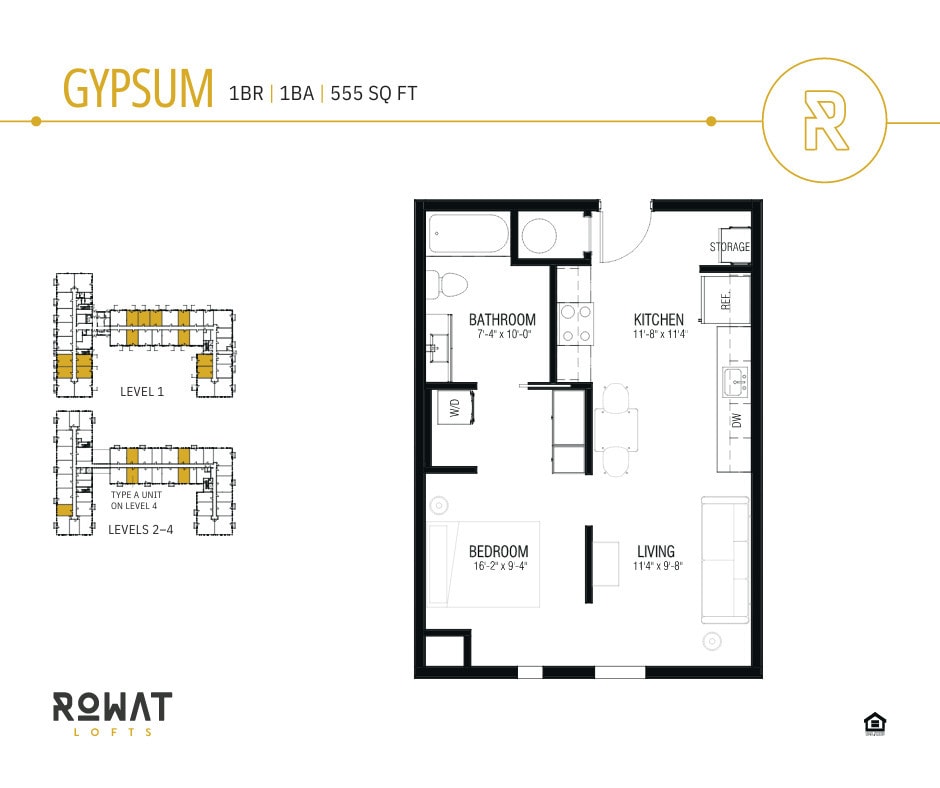Floor Plan - Studio - Gypsum with Alcove