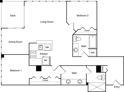 Floor Plan - 2 Bed 508 NW