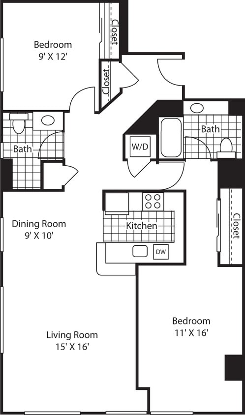 Floor Plan - Two Bedroom 1204