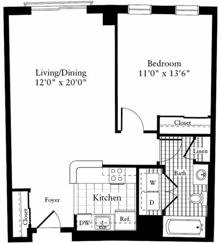 Floor Plan - 1 Bedroom G