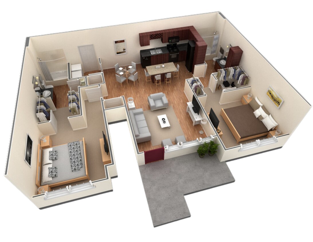 B2 Solomini_2Bed_2Bath_1088 Sq Ft - B2 Solomini plus garage - 2 Bedroom, 2 Bathroom