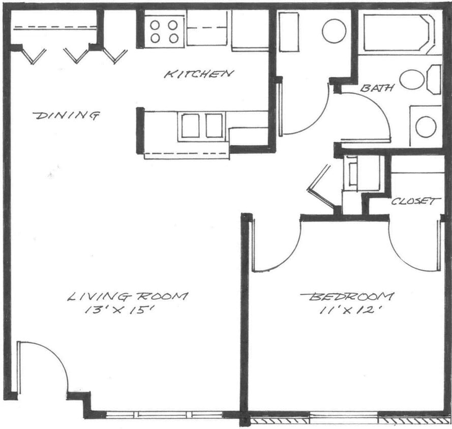Floor Plan - 1 Bedroom