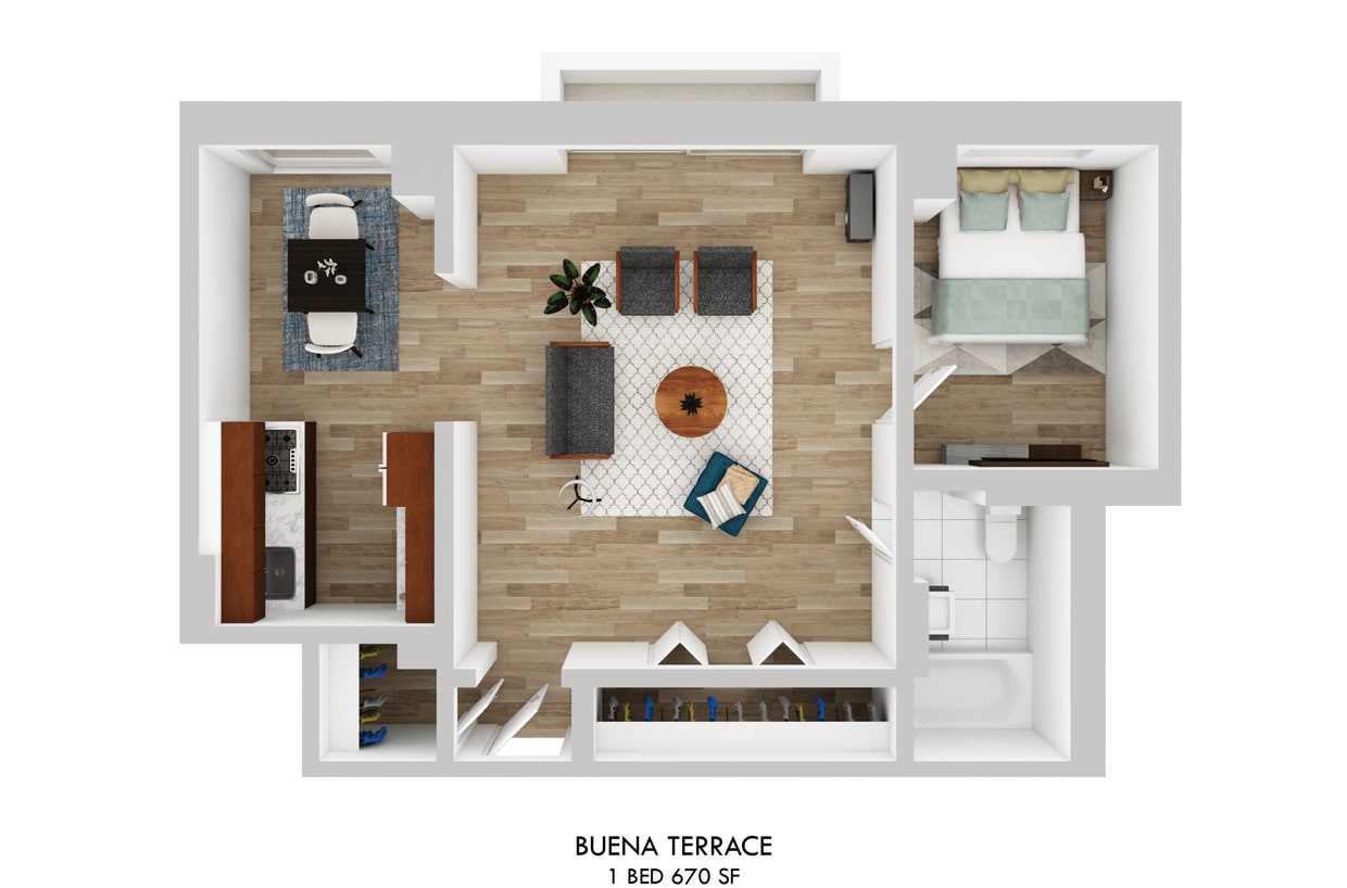 Floor Plan - One Bedroom