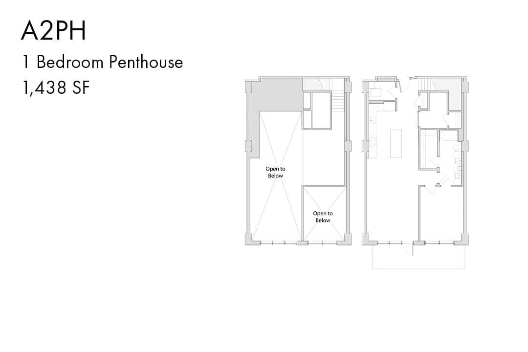Floor Plan - A2TH 1 Bedroom Penthouse