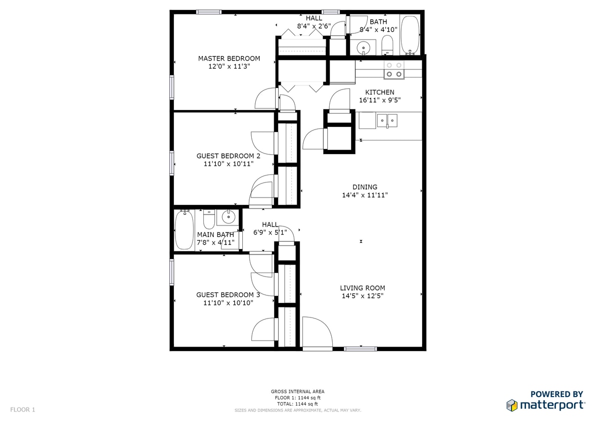 Floor Plan - 3 Bedroom 2 Bath