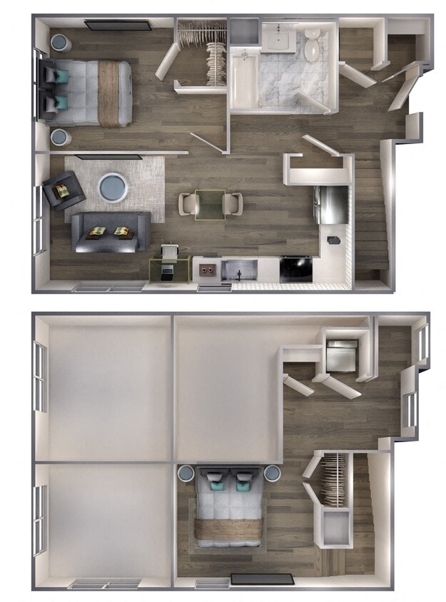 Floor Plan - Avenue F | 1 Bed/1 Bath Loft-C5D