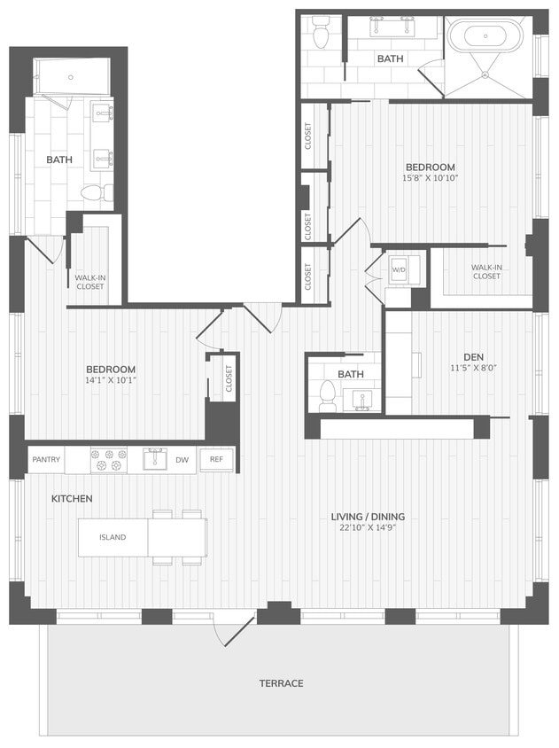 Floor Plan - 2 Bed/2 Bath Den-BD5_Intersect at O